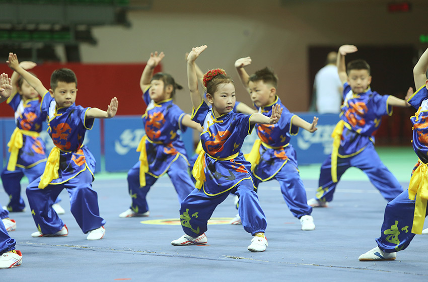 首届天津市幼儿武术比赛举办。天津市武术协会幼儿发展委员会供图