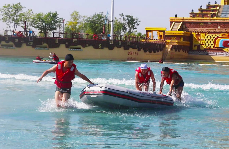 天津市青年海上搜救技能比武活動舉辦。天津海事局供圖