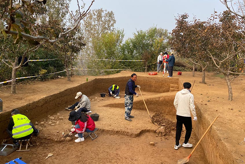 太子陵地点考古发掘现场工作照。天津市文化遗产保护中心供图