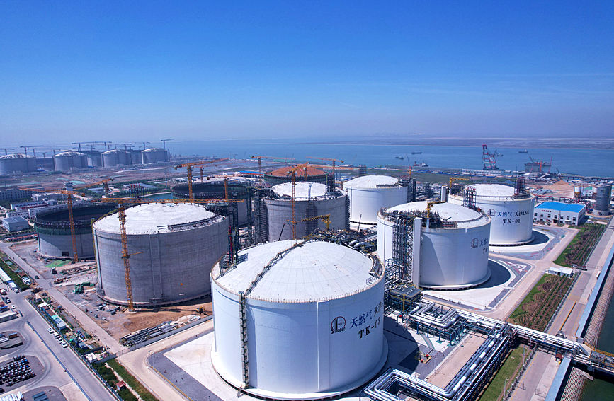 天津LNG接收站二期工程正在建設中。天津經開區新聞辦供圖