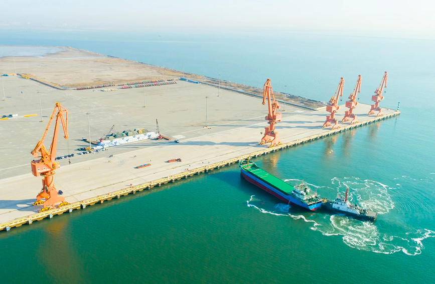 天津港高沙嶺港區航道釋放潛能，擴能增效。天津海事局供圖