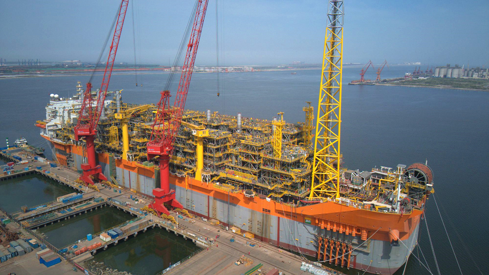 世界最大吨位之一的海上浮式生产储卸油船“SEPETIBA”轮在天津完成交付。博迈科供图
