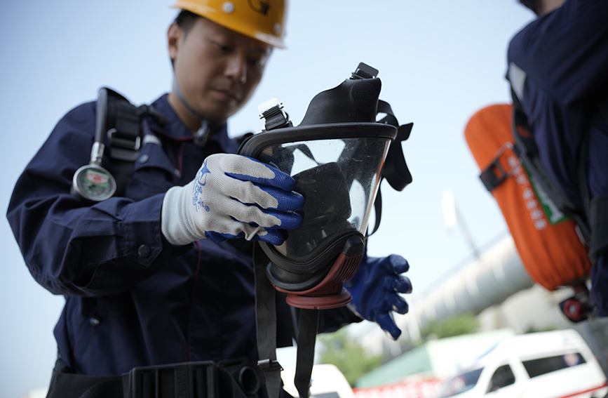 金属冶炼安全生产事故应急演练现场。天津市应急管理局供图