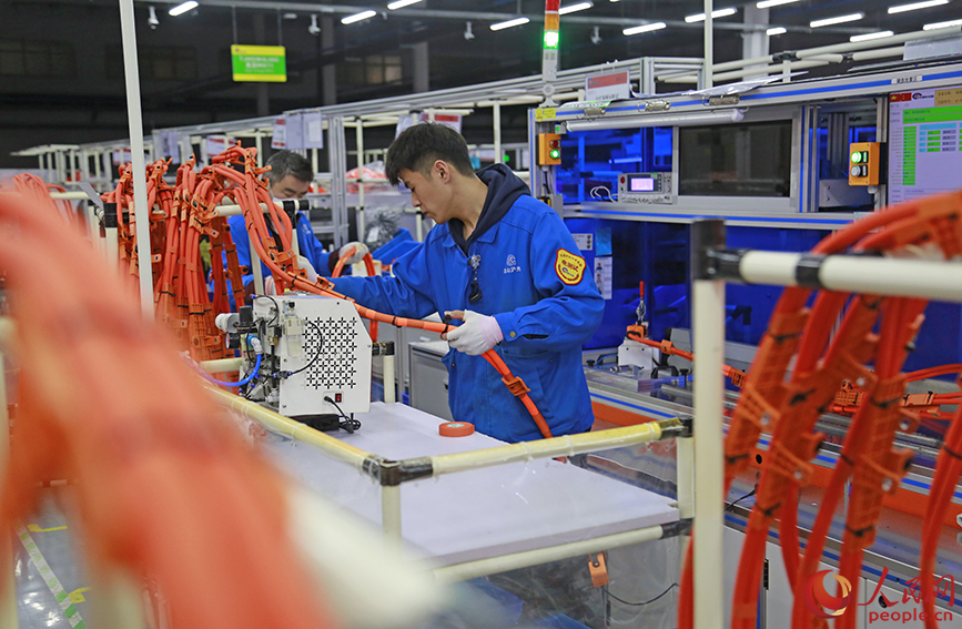 天津滬光汽車電器有限公司生產車間內工人生產忙。人民網記者 崔新耀攝