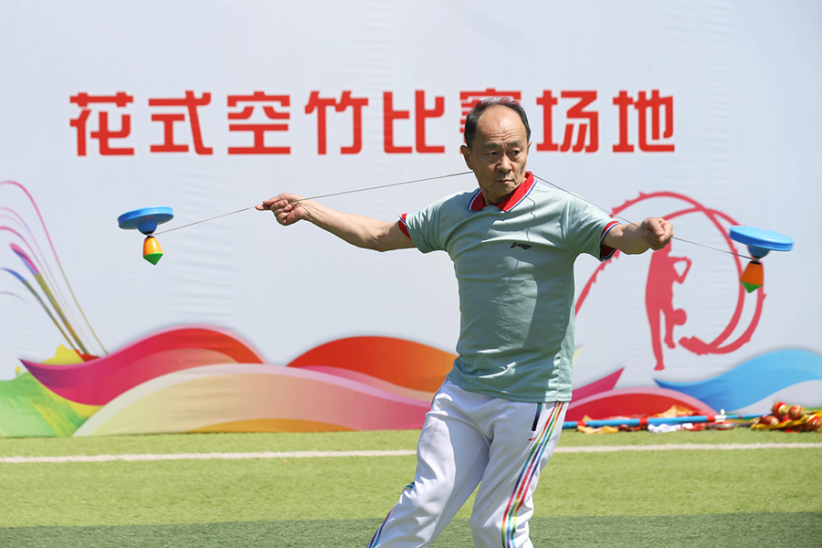 参赛选手在竞技表演。天津市宝坻区委宣传部供图