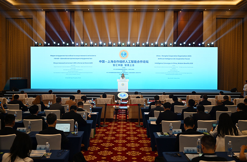 這是5月29日拍攝的中國—上海合作組織人工智能合作論壇現場。新華社記者 趙子碩 攝
