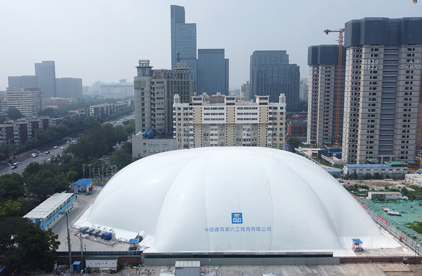 航拍氣膜。項目建設方供圖
