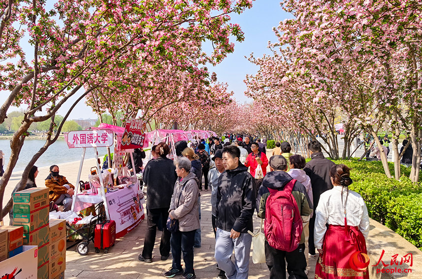 海棠光屿市集开市，非遗体验、文创手作、特色餐饮等多元业态汇聚一堂。人民网记者 陶建摄