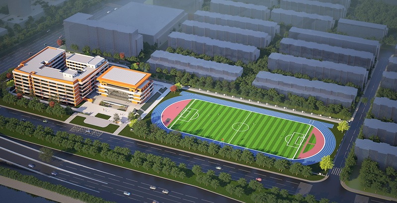 天津外国语大学附属河北学校效果图。天津市河北区教育局供图